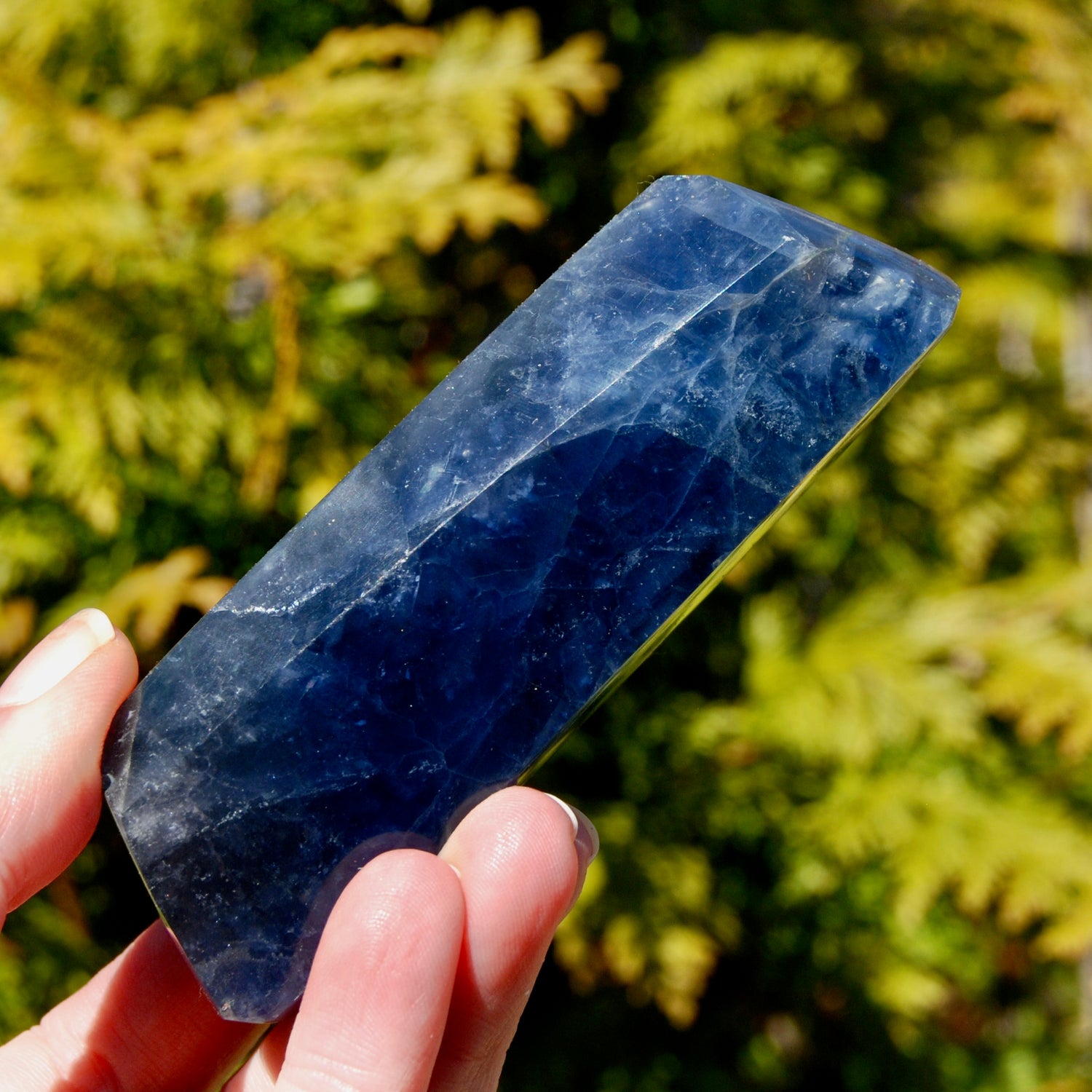 Blue Fluorite Crystal Polished Freeform Tower