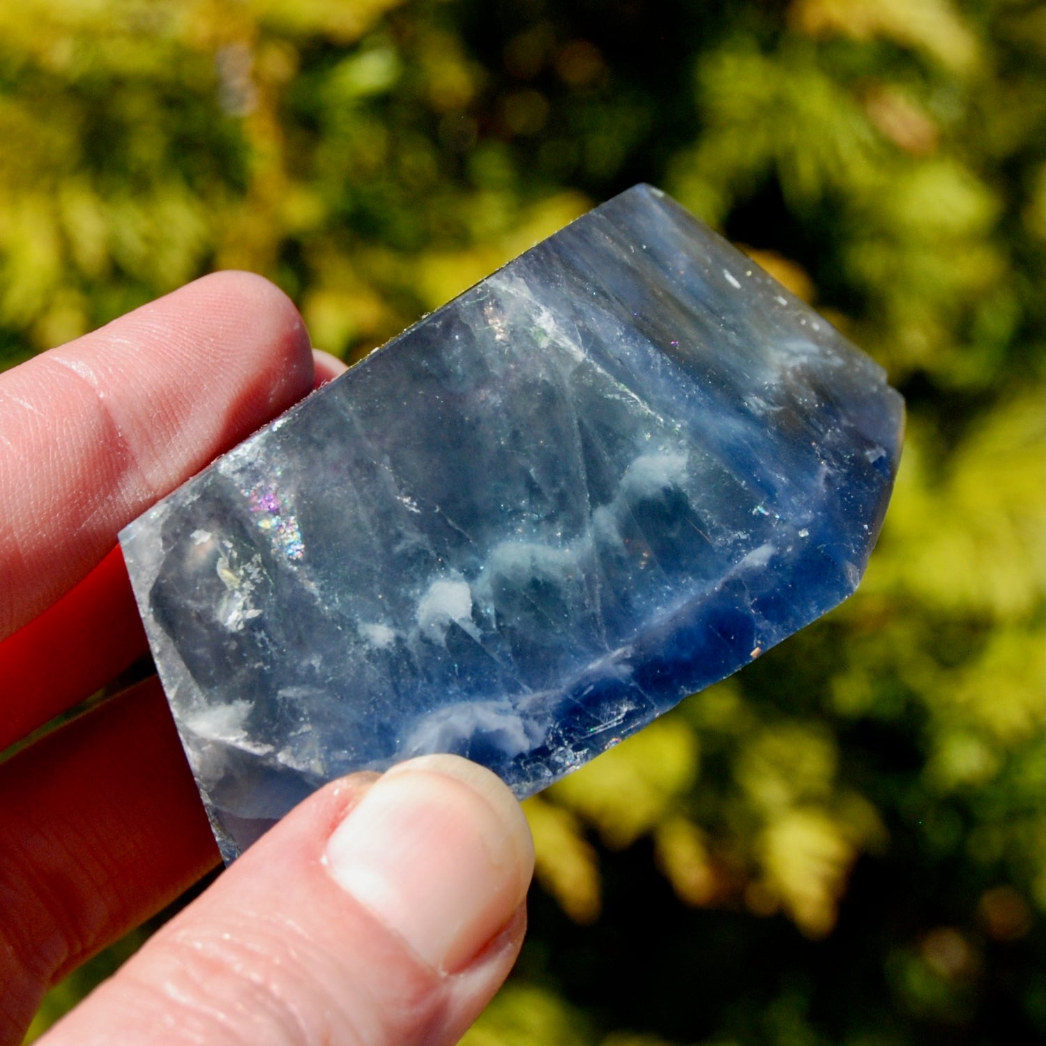 Blue Fluorite Crystal Polished Freeform Tower