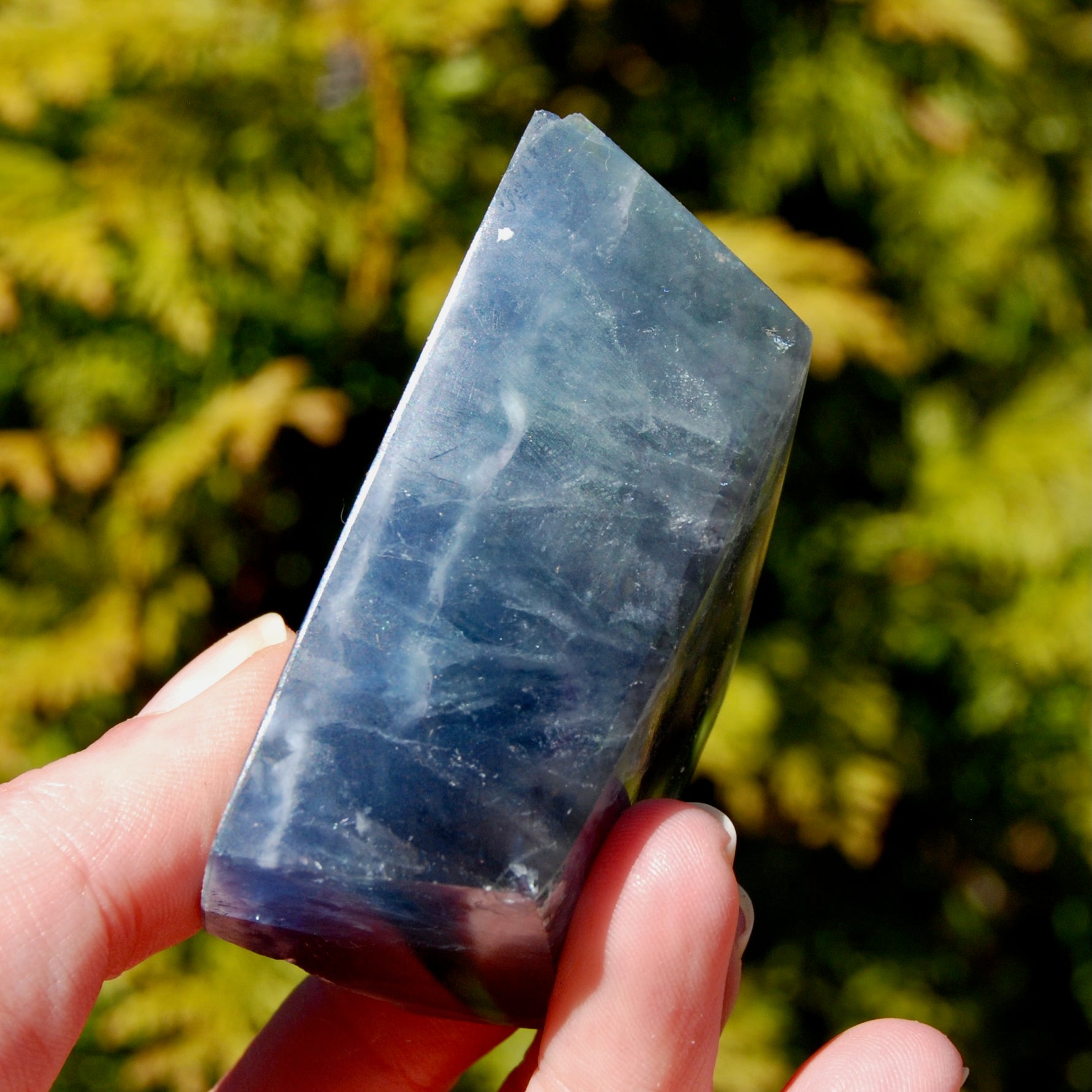 Blue Fluorite Crystal Polished Freeform Tower