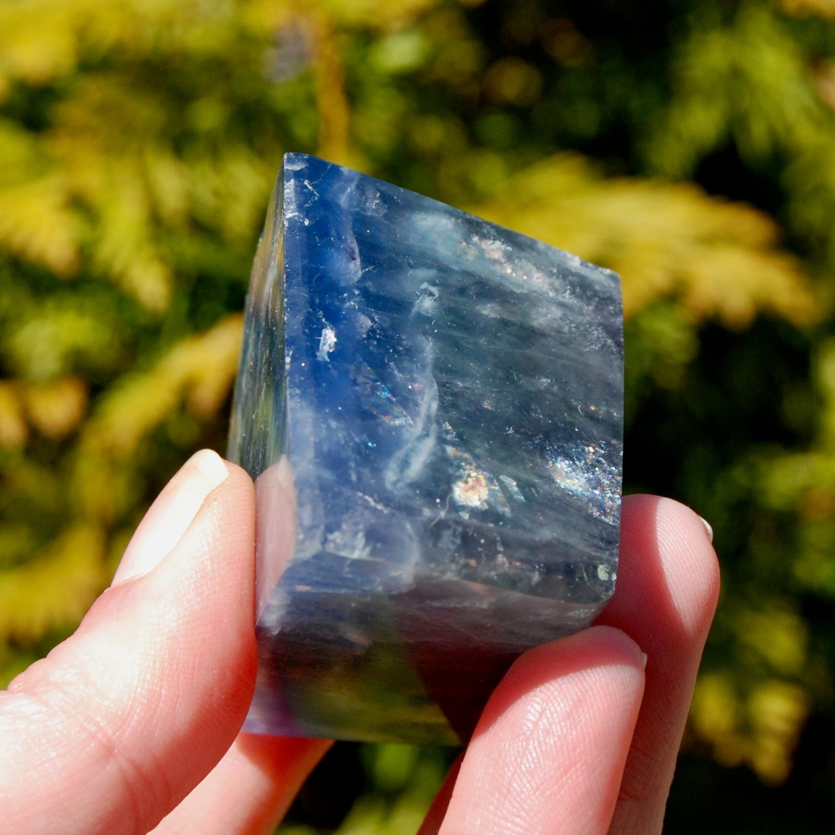 Blue Fluorite Crystal Polished Freeform Tower