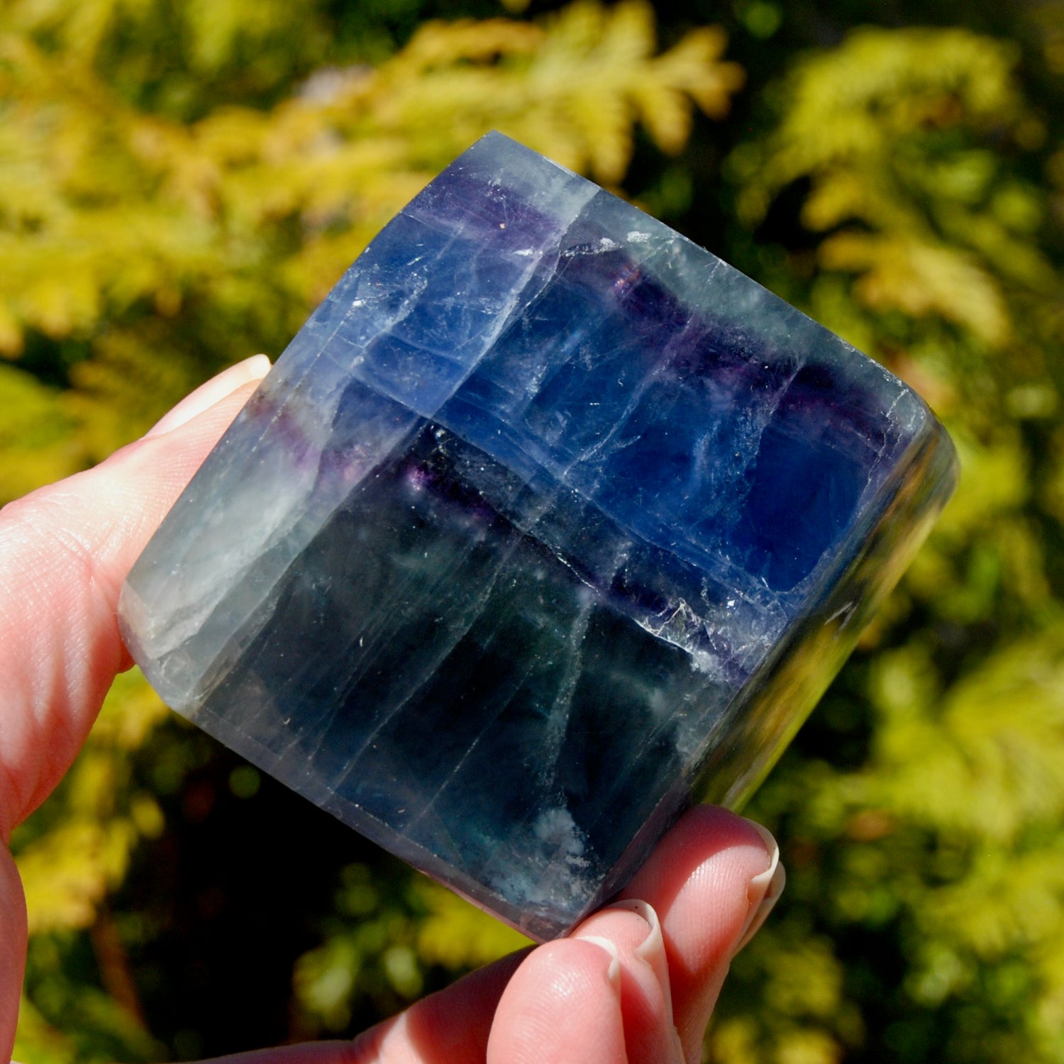 Large Blue Fluorite Crystal Polished Freeform Tower