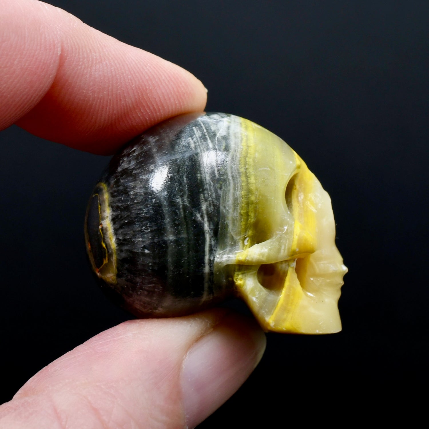 Bumblebee Jasper Carved Crystal Skull