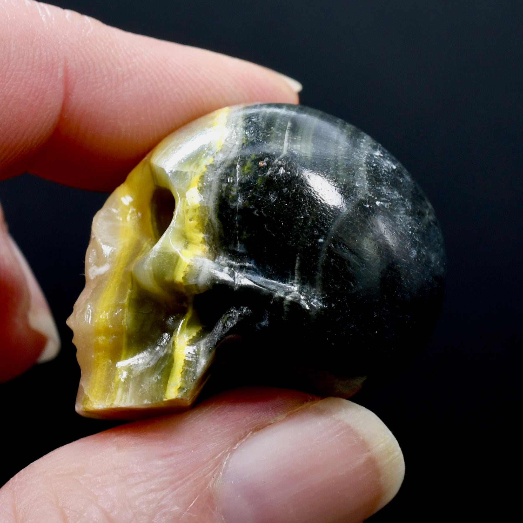 Bumblebee Jasper Carved Crystal Skull