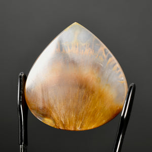 Golden Sagenite Rutile Agate Teardrop Cabochon