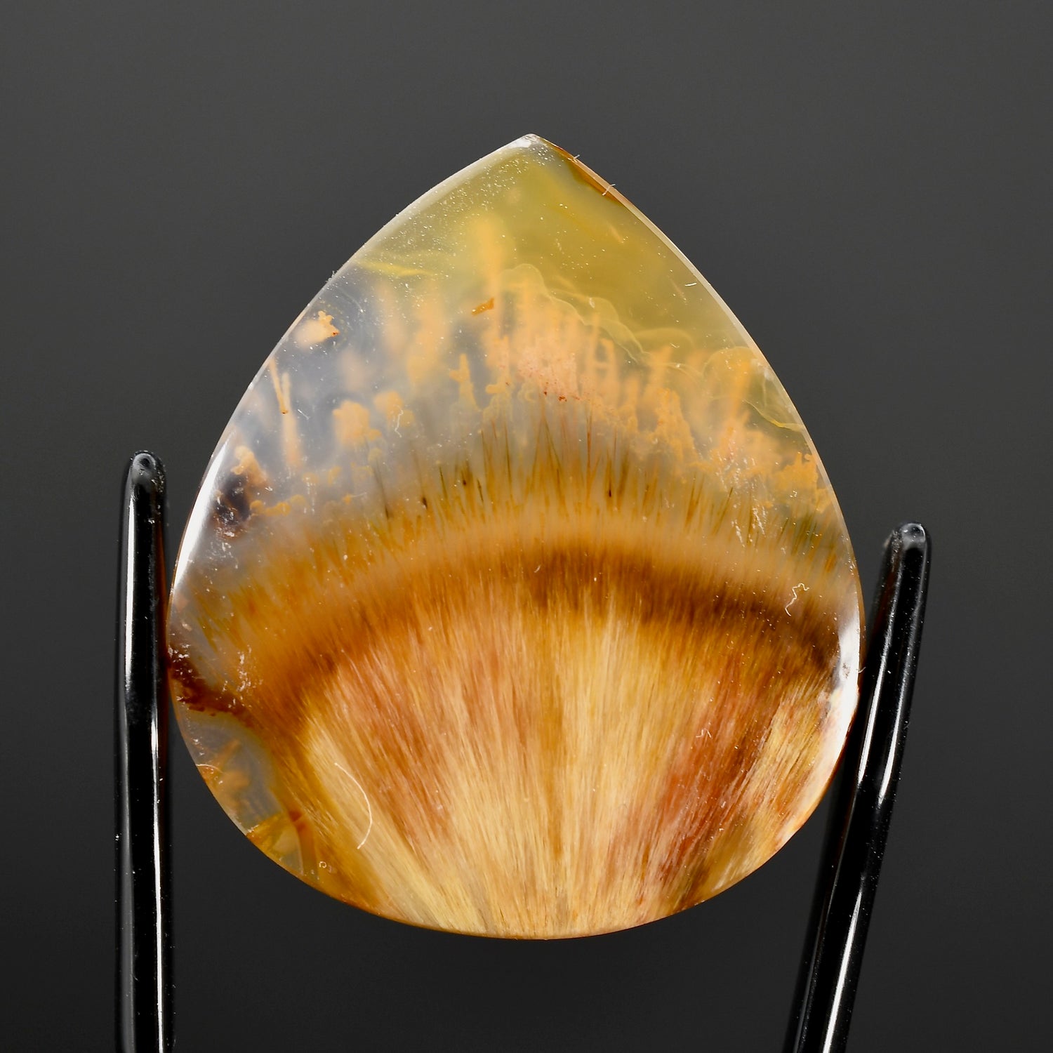 Golden Sagenite Rutile Agate Teardrop Cabochon