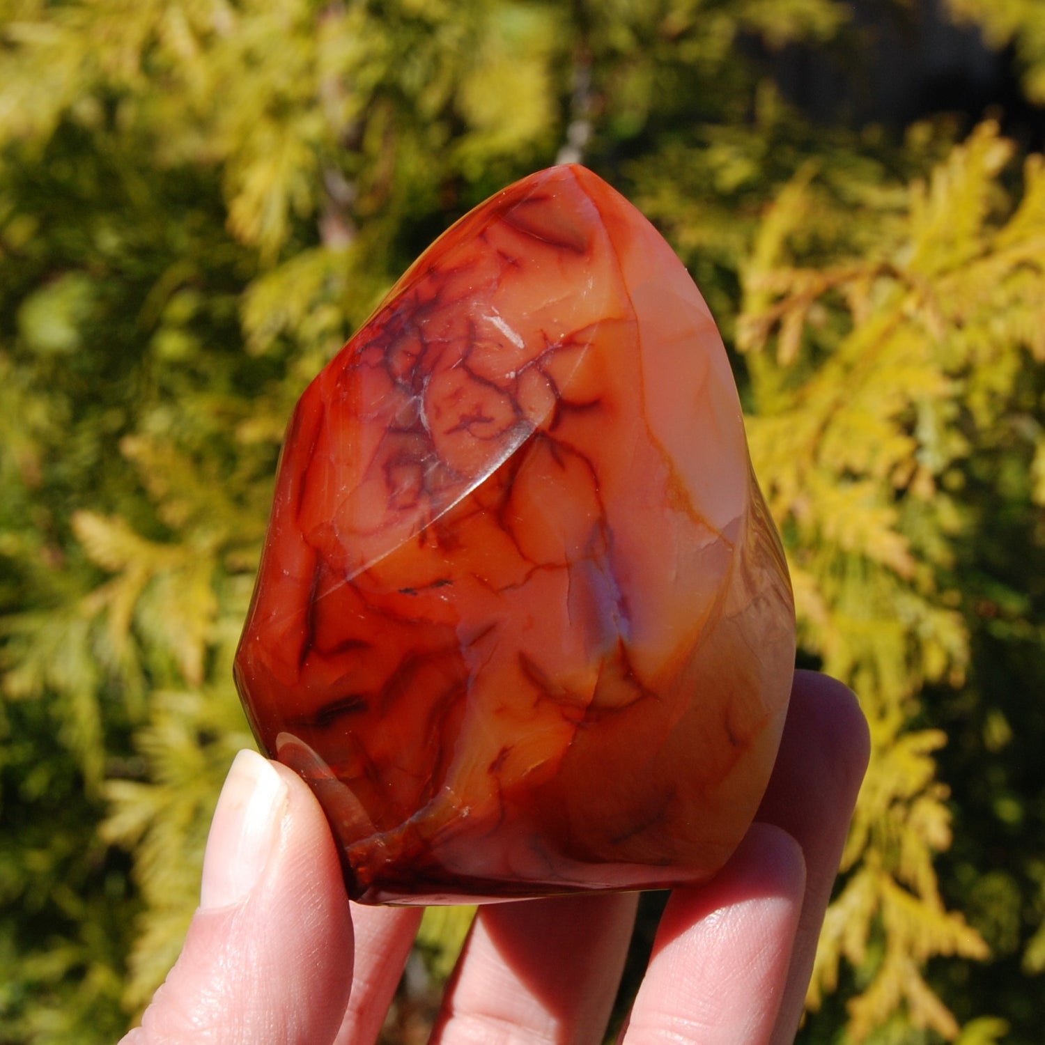 Red Carnelian Agate Crystal Flame Tower