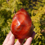 Orbicular Red Carnelian Agate Crystal Flame