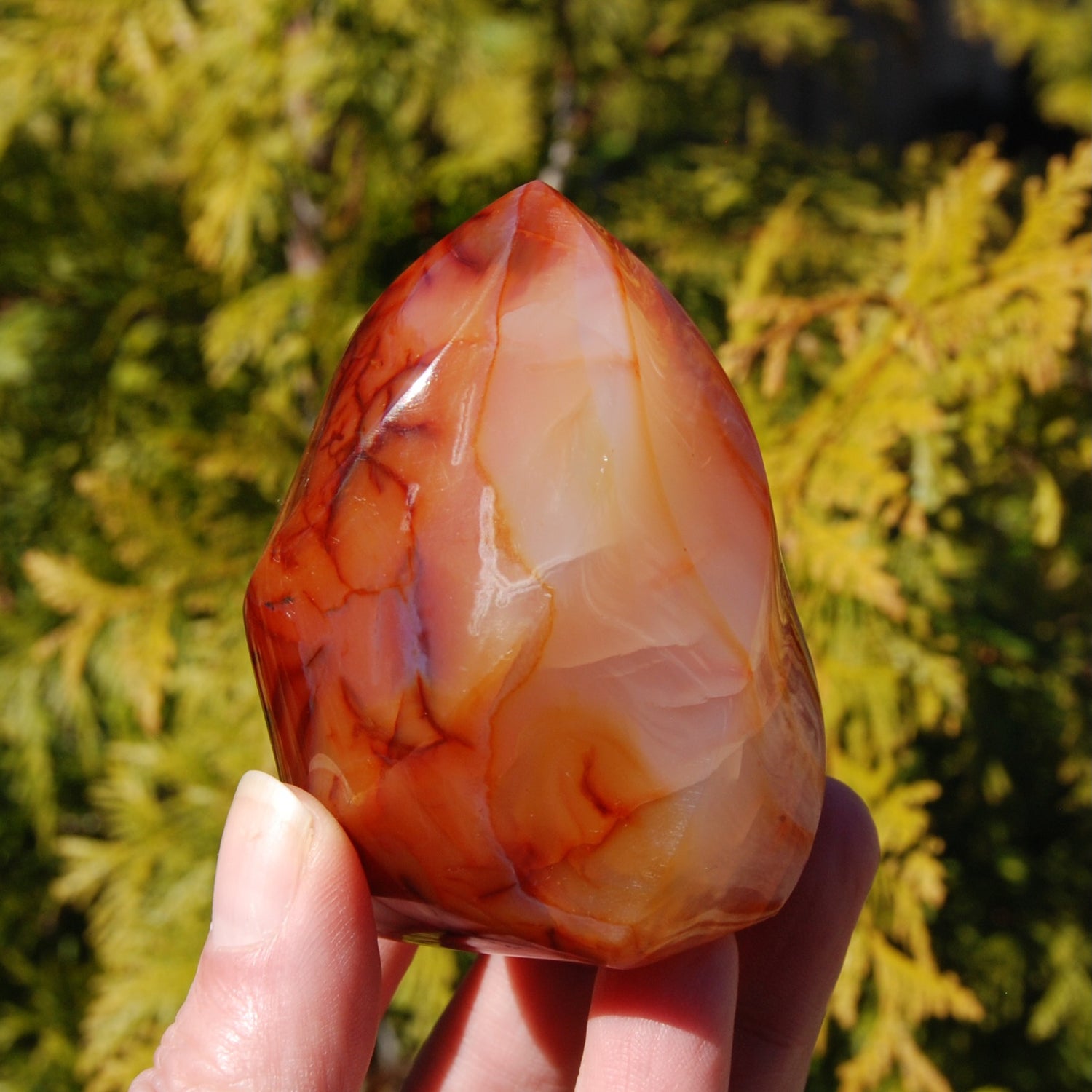 Red Carnelian Agate Crystal Flame Tower