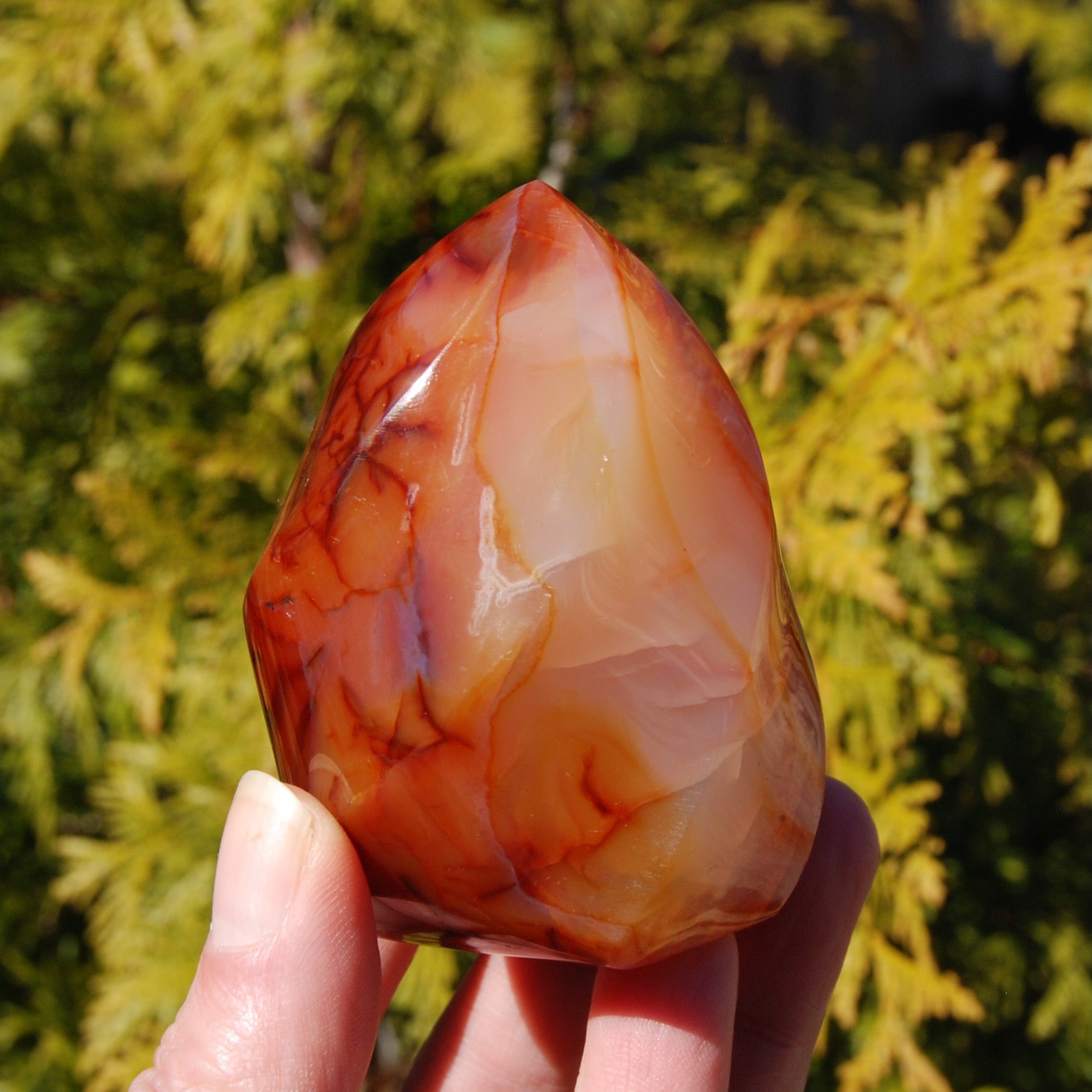 Red Carnelian Agate Crystal Flame Tower