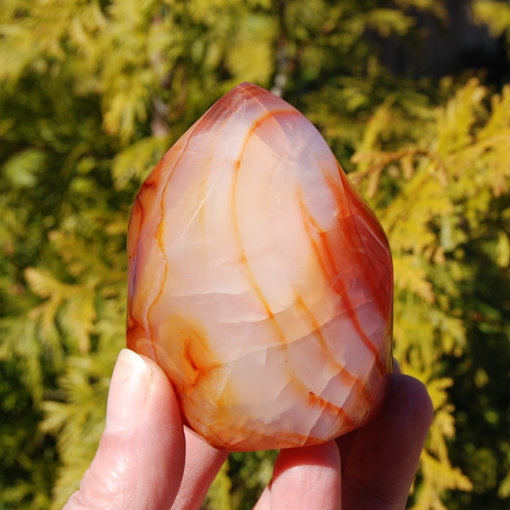 Red Carnelian Agate Crystal Flame Tower
