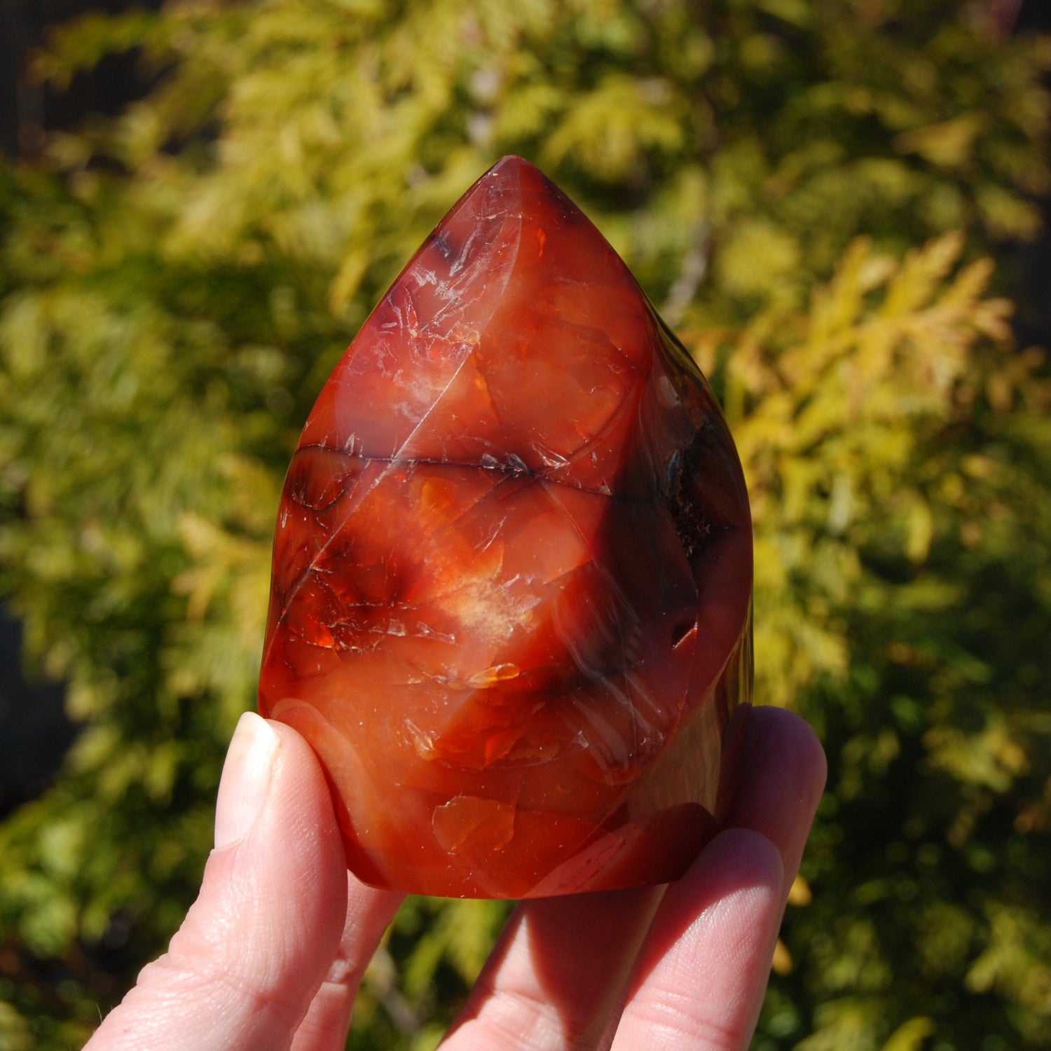 Red Carnelian Agate Crystal Flame