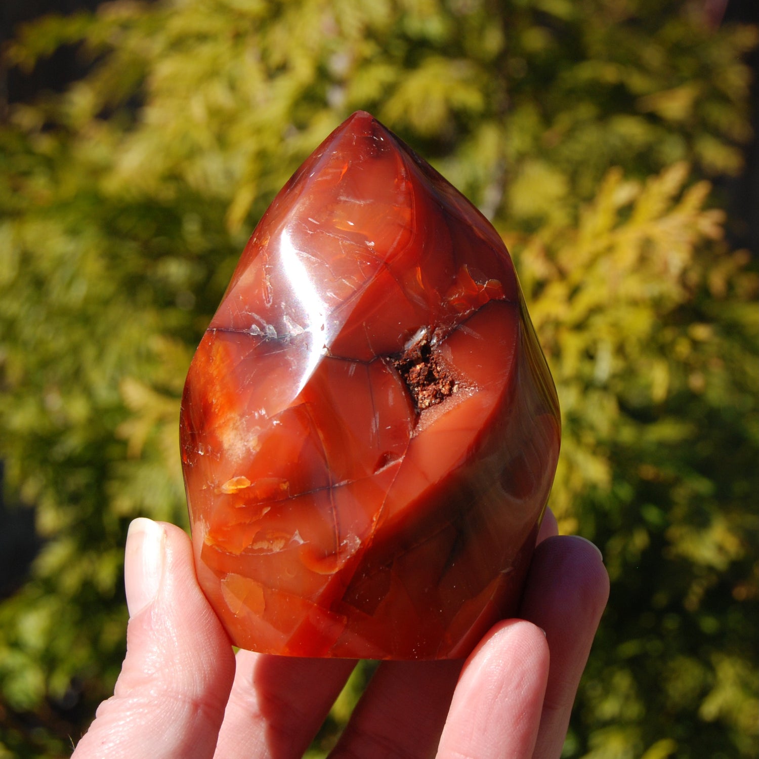 Red Carnelian Agate Crystal Flame