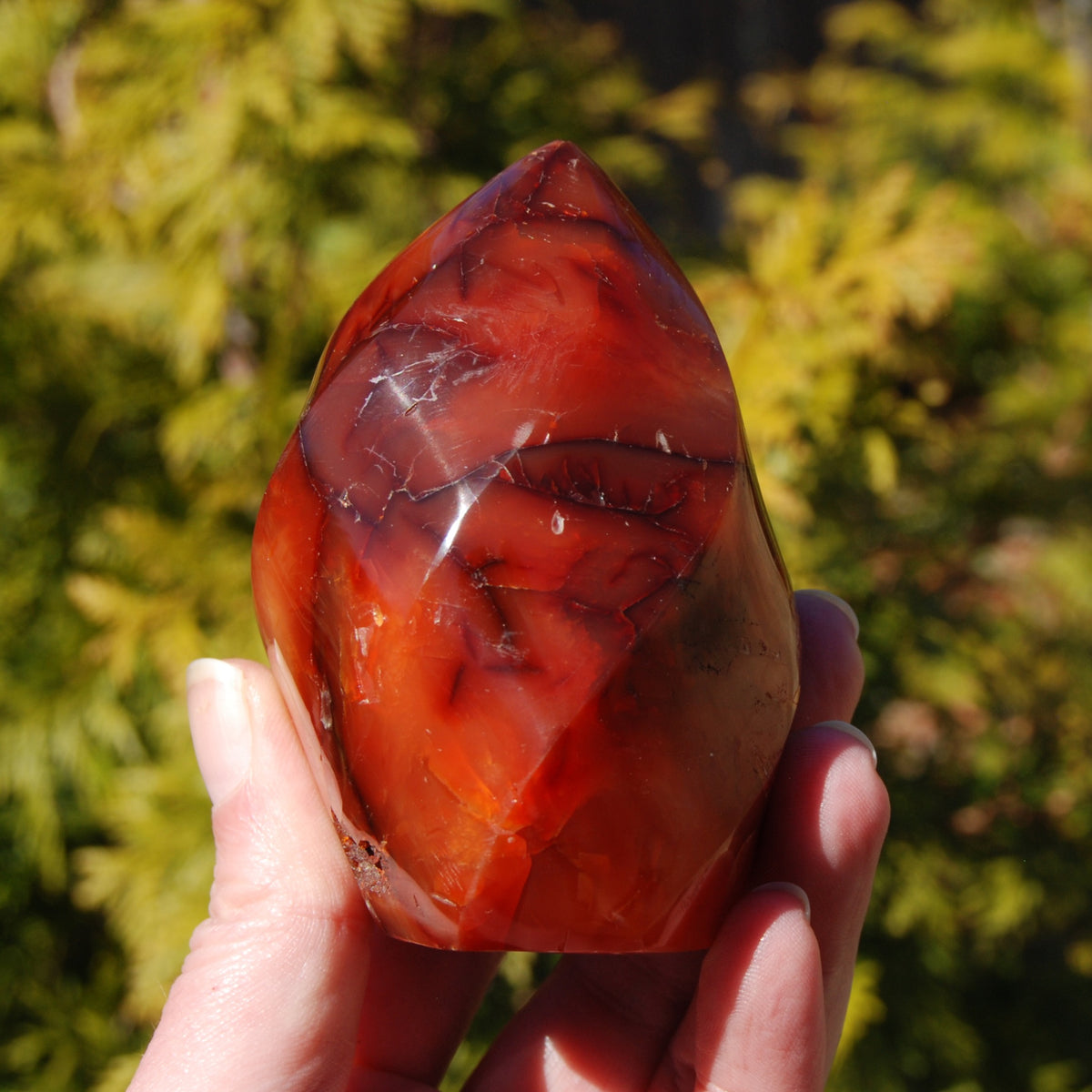 Red Carnelian Agate Crystal Flame