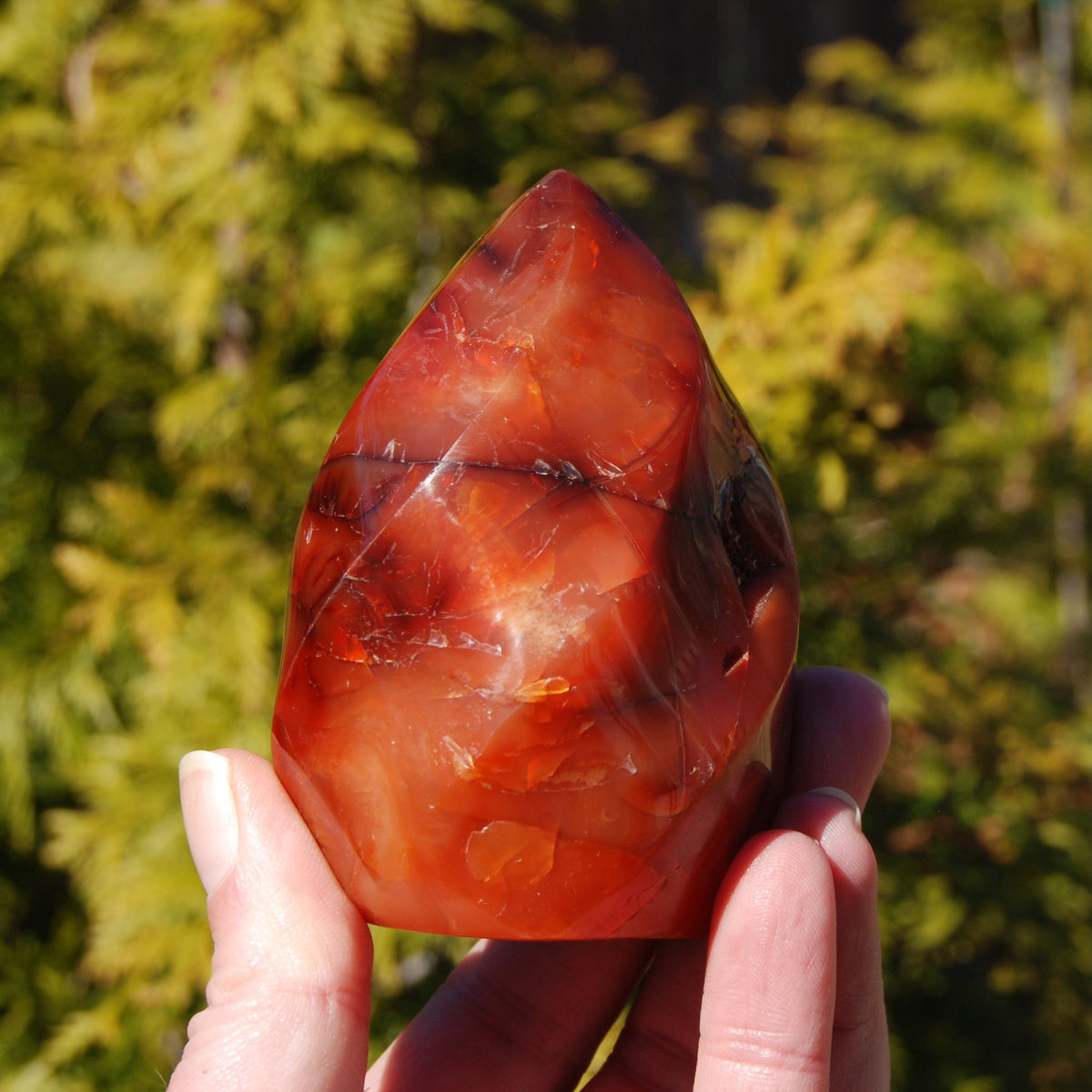 Red Carnelian Agate Crystal Flame
