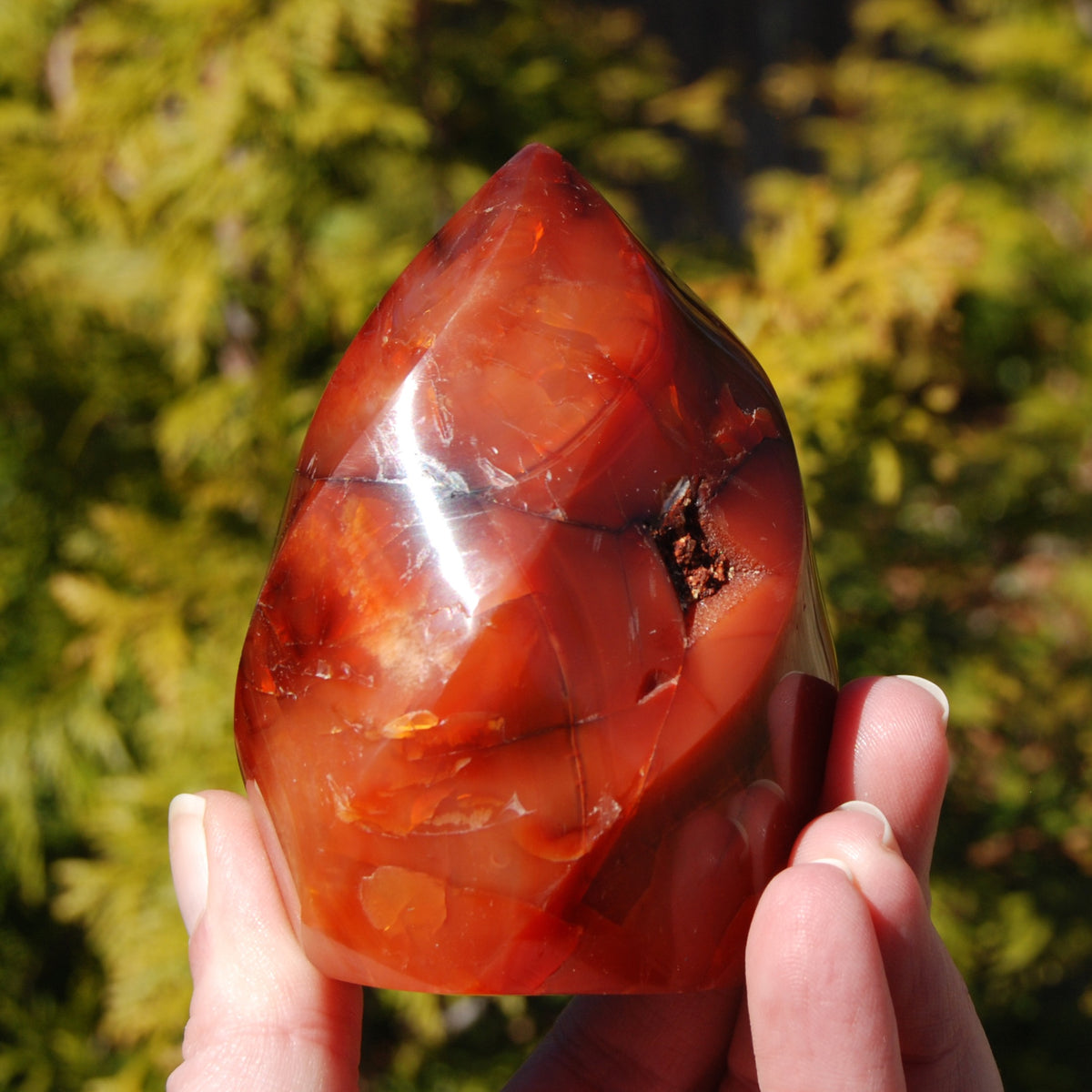 Red Carnelian Agate Crystal Flame