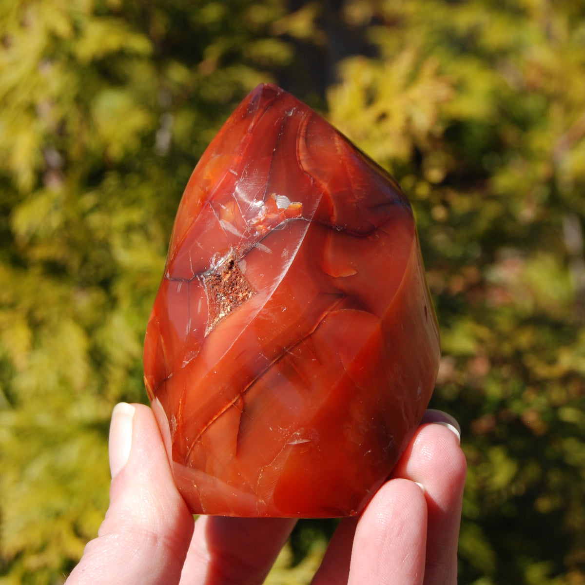 Red Carnelian Agate Crystal Flame