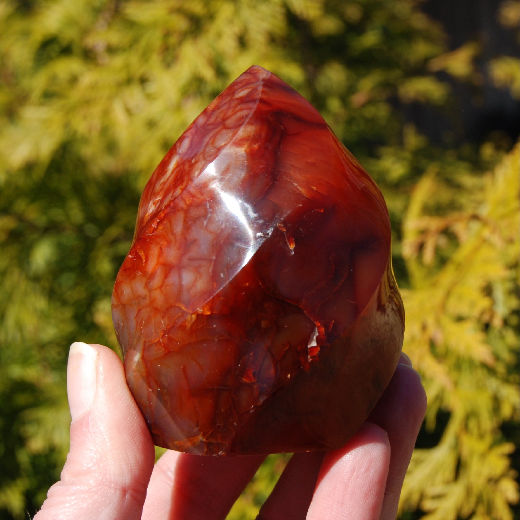 Carnelian agate crystal flame