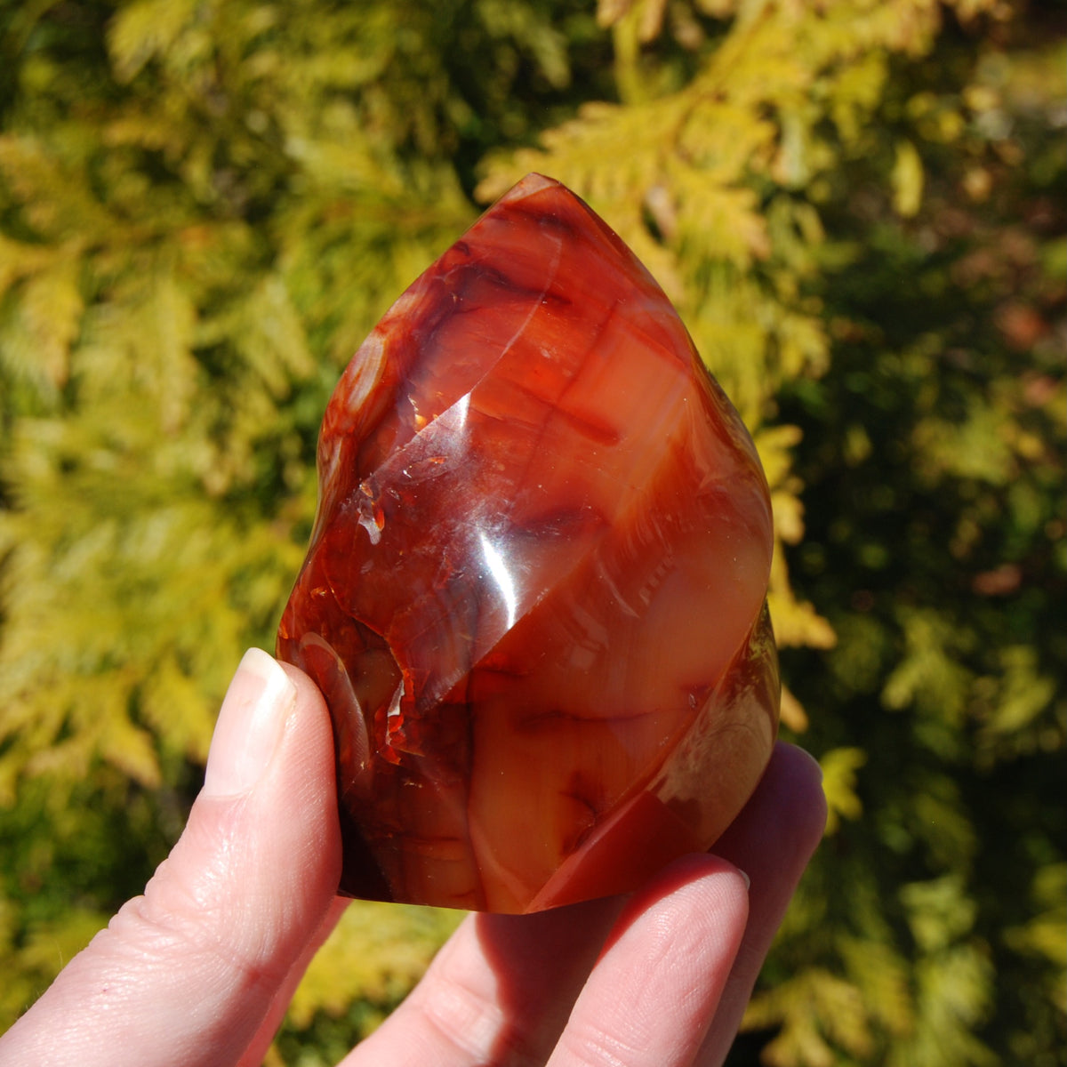 Carnelian agate crystal flame