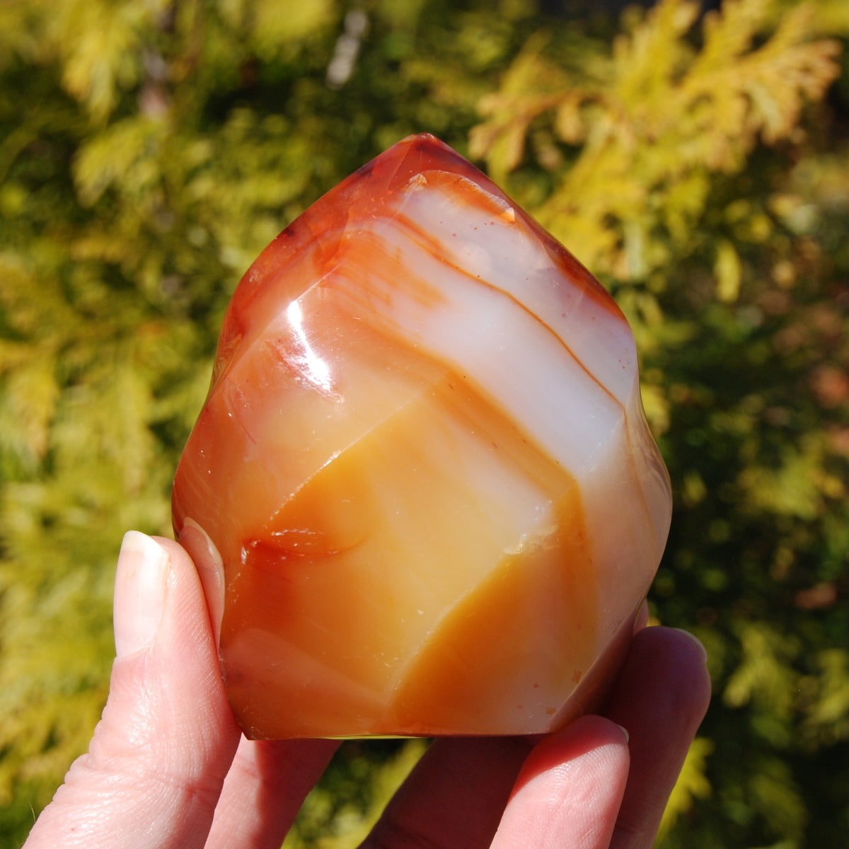Carnelian agate crystal flame