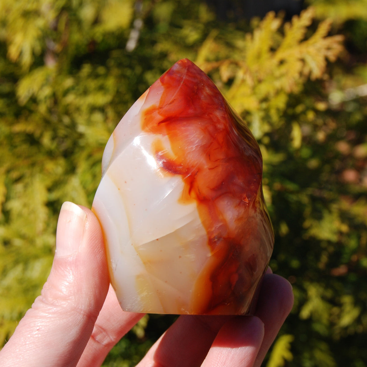 Carnelian agate crystal flame