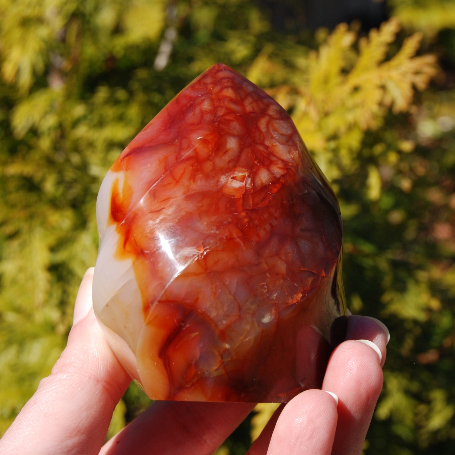 Carnelian agate crystal flame