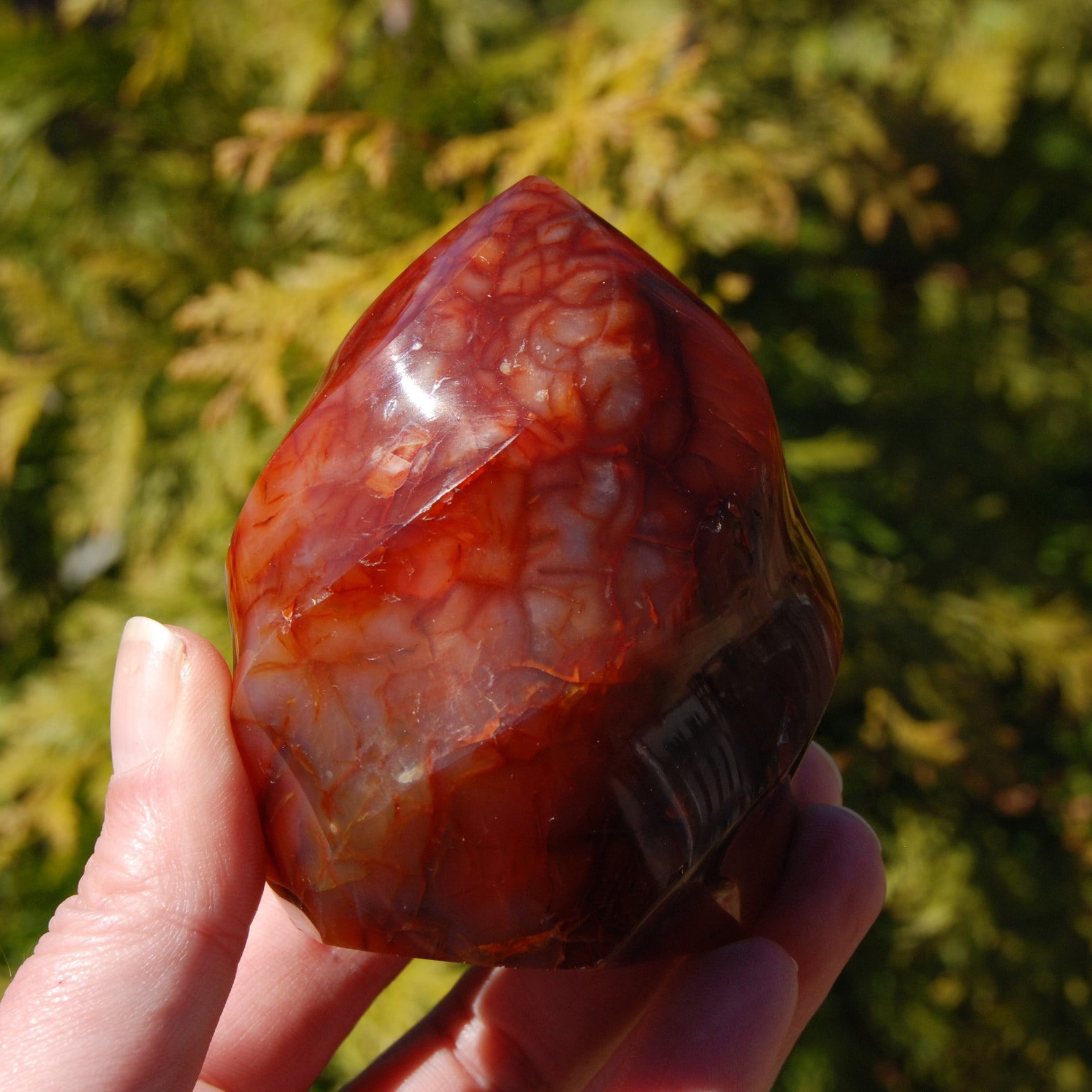Carnelian agate crystal flame