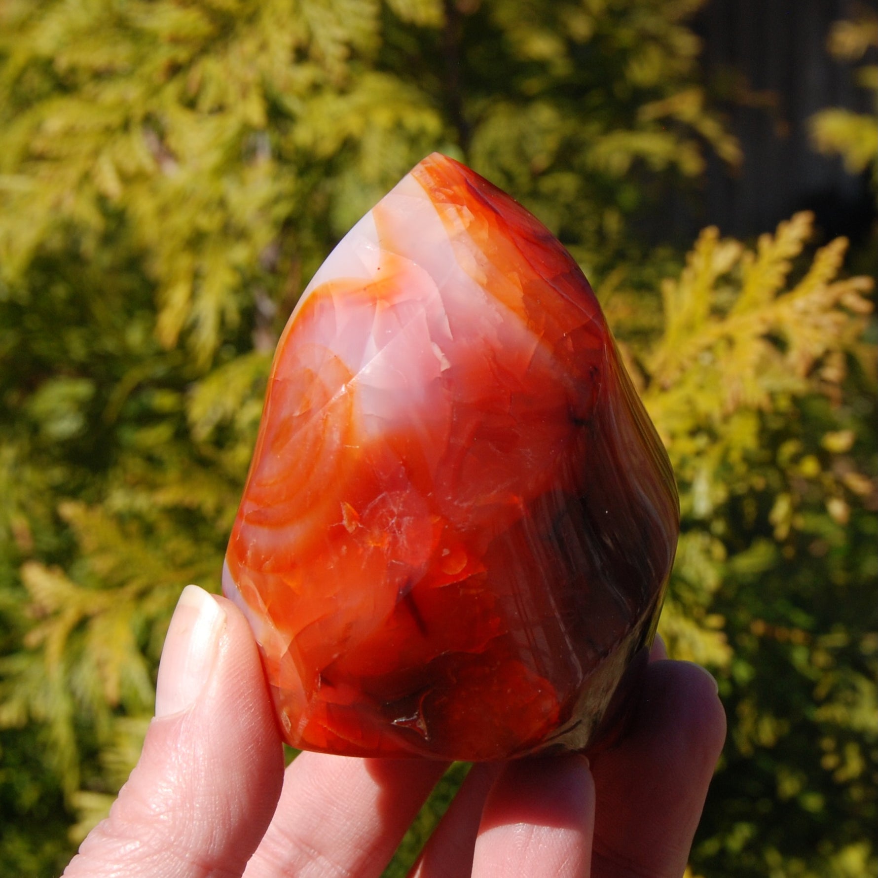 Red Carnelian Agate Crystal Flame Tower