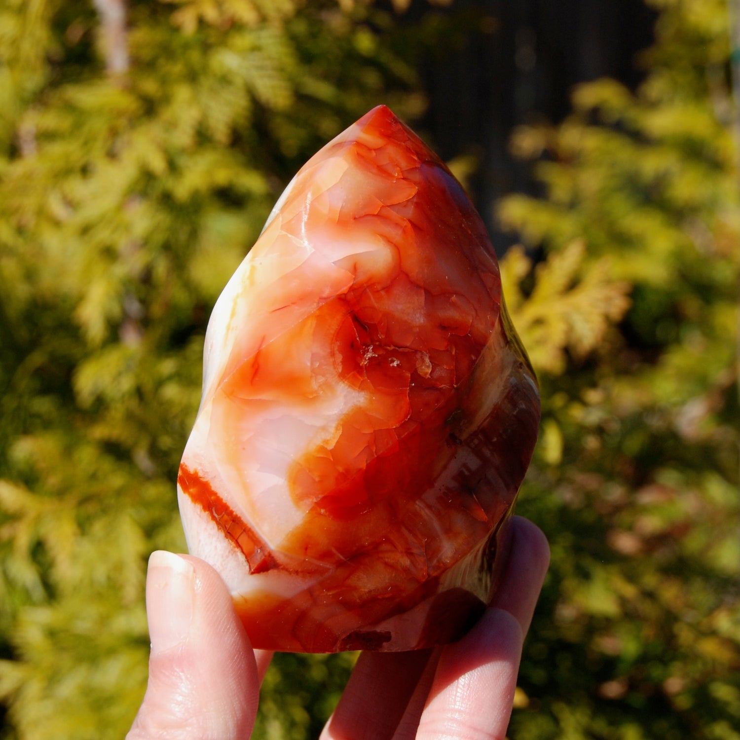 Carnelian agate crystal flame