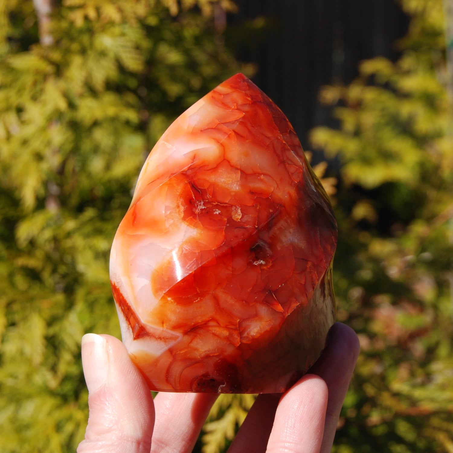 Carnelian agate crystal flame