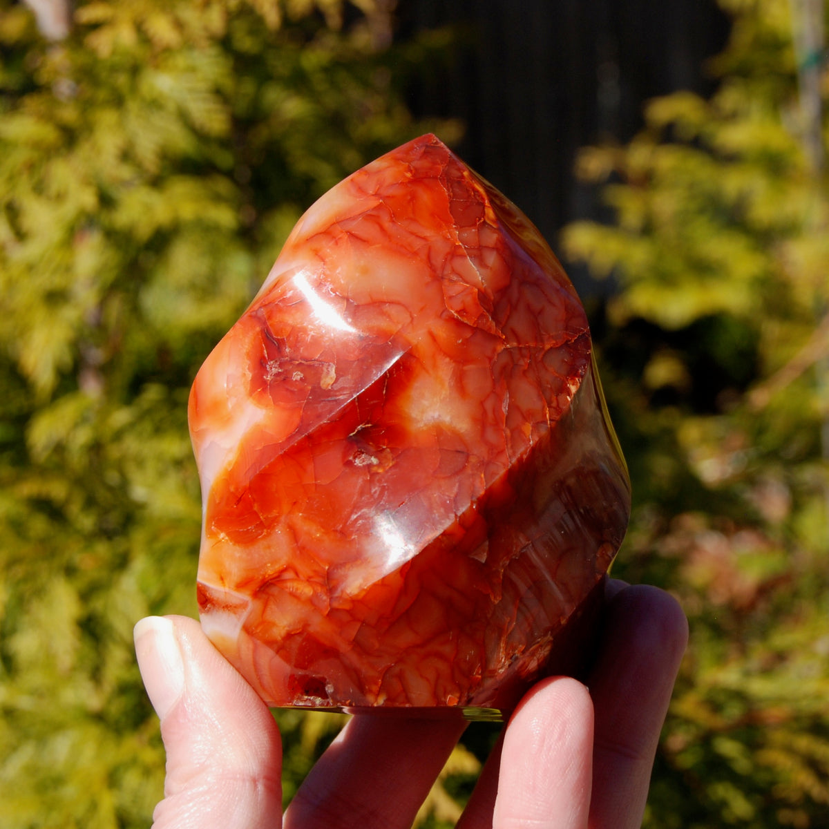 Carnelian agate crystal flame