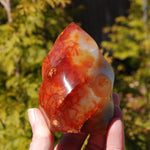 Carnelian agate crystal flame