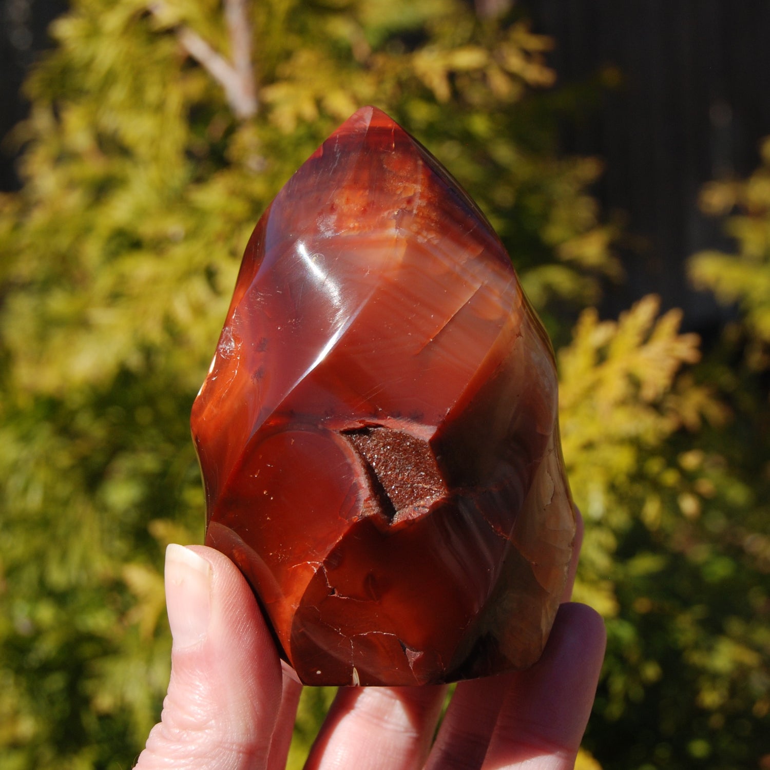 Red Carnelian Agate Crystal Flame Tower