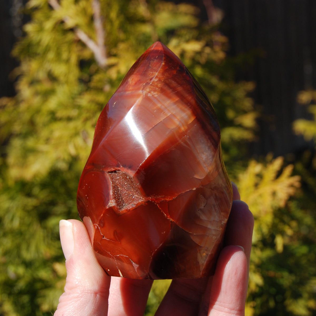 Red Carnelian Agate Crystal Flame Tower