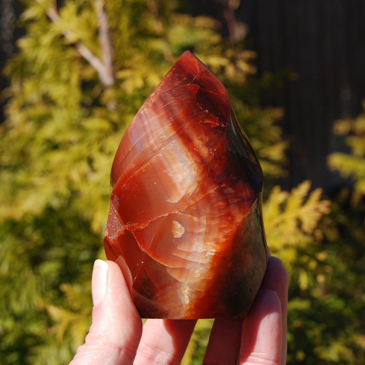 Red Carnelian Agate Crystal Flame Tower