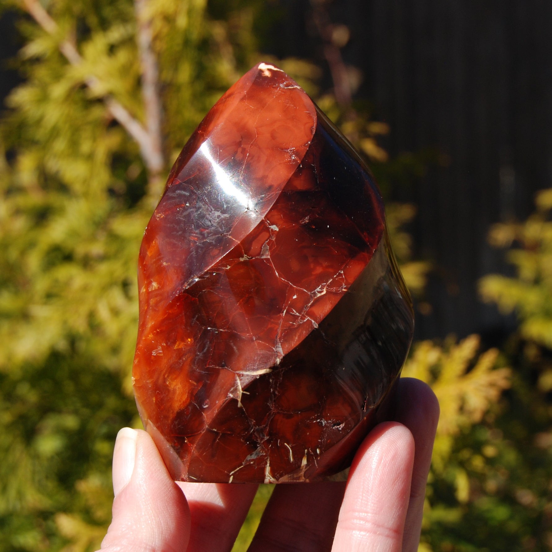 Red Carnelian Agate Crystal Flame Tower