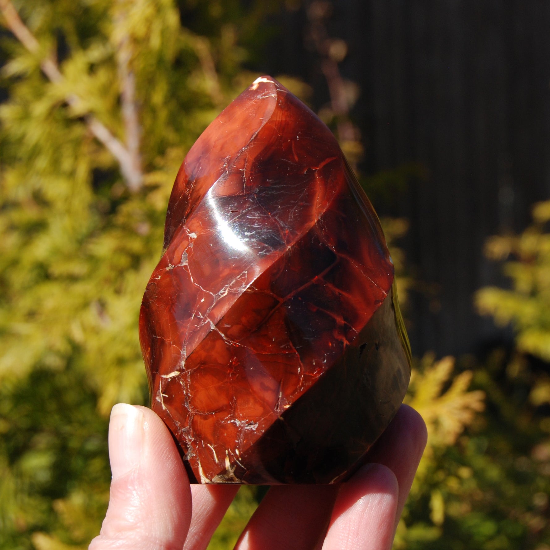 Red Carnelian Agate Crystal Flame Tower