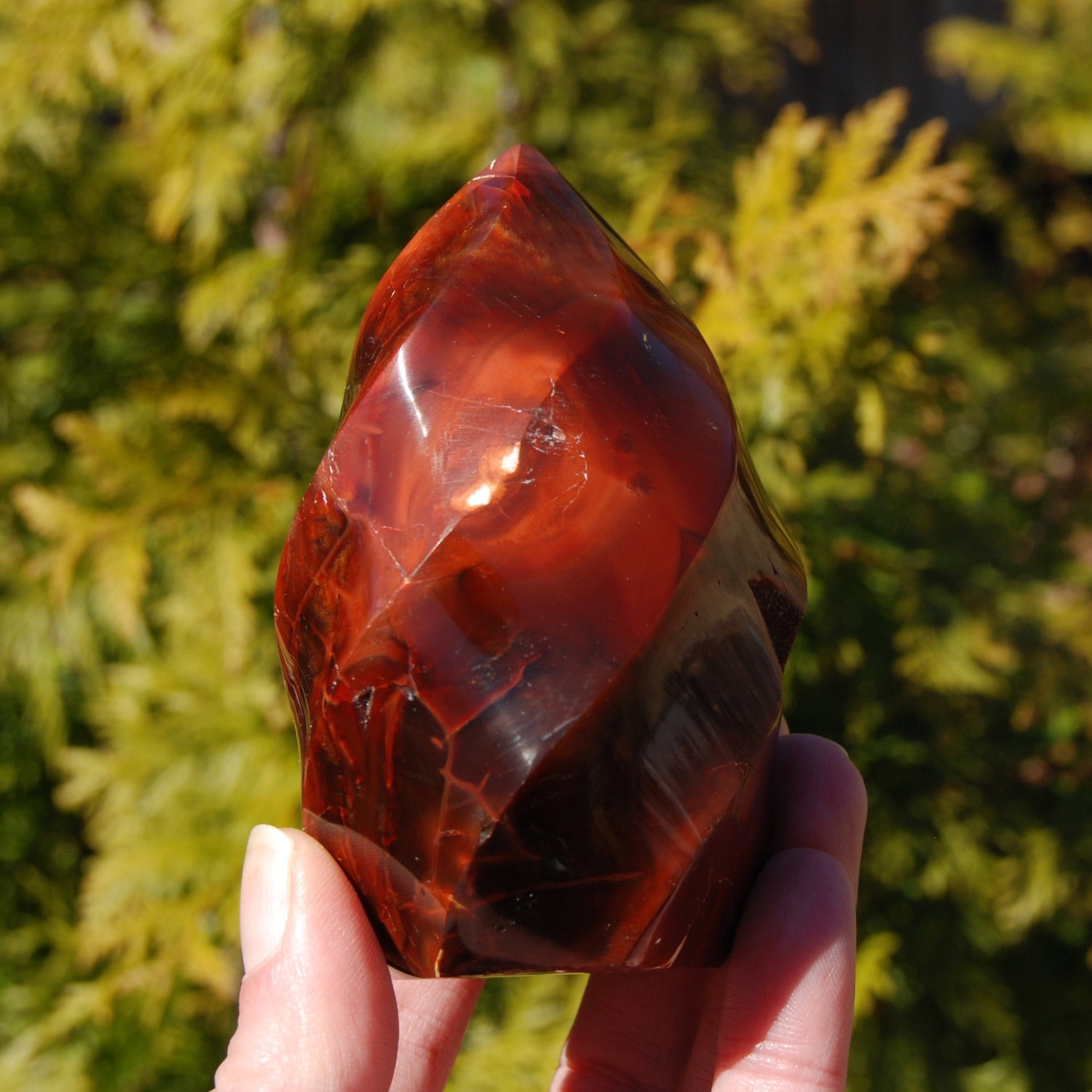 Red Carnelian Agate Crystal Flame Tower