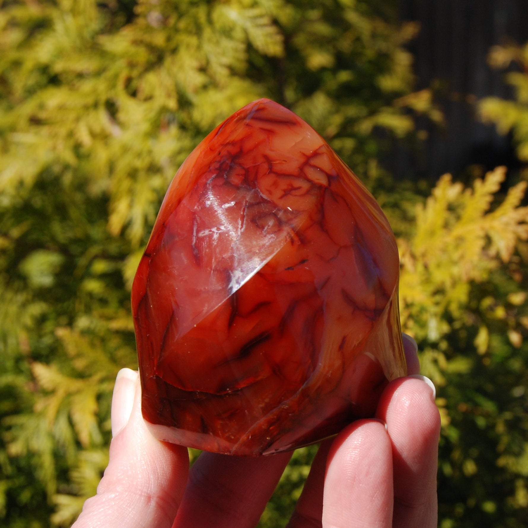 Red Carnelian Agate Crystal Flame Tower