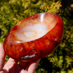 Carnelian Agate Carved Crystal Bowl