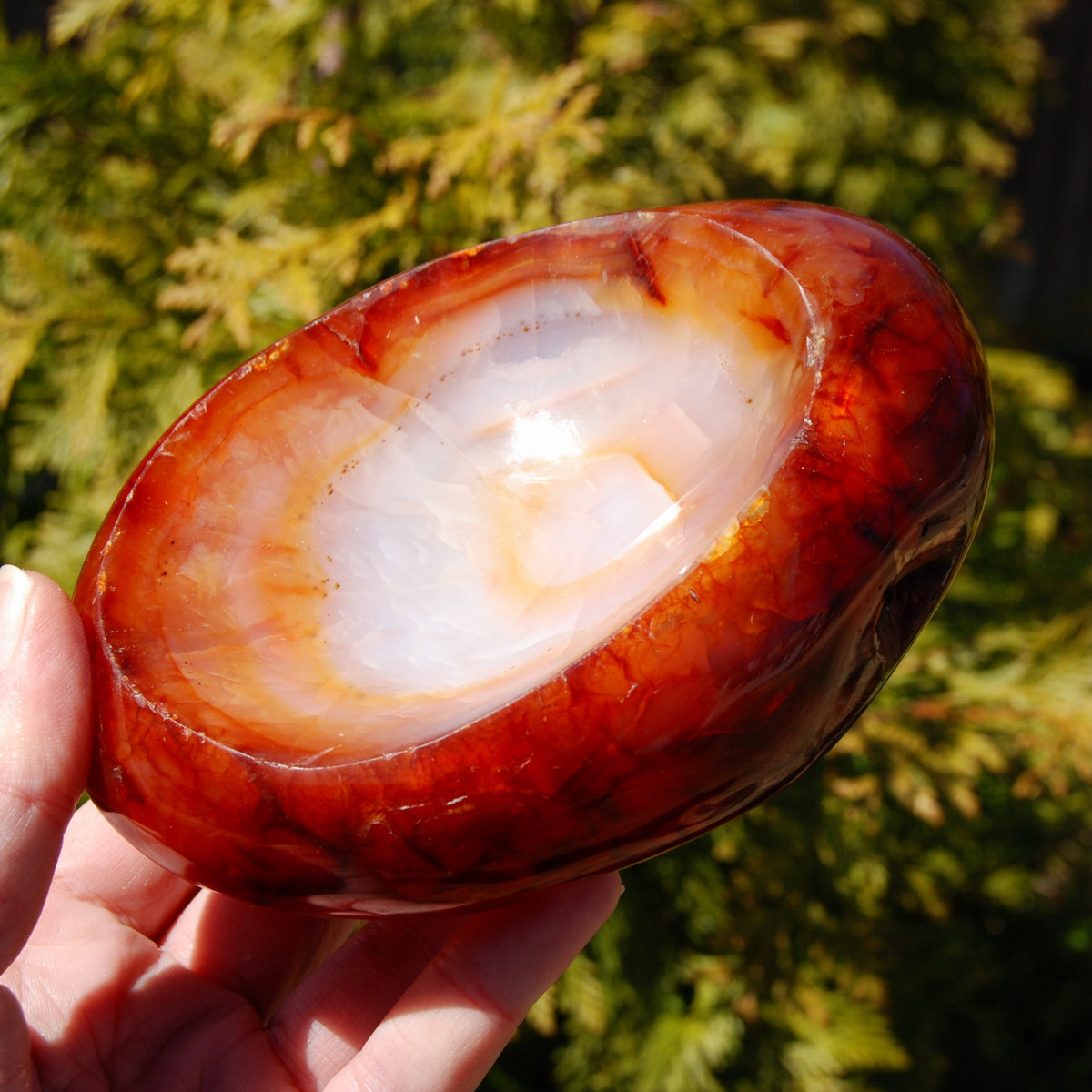Carnelian Agate Carved Crystal Bowl