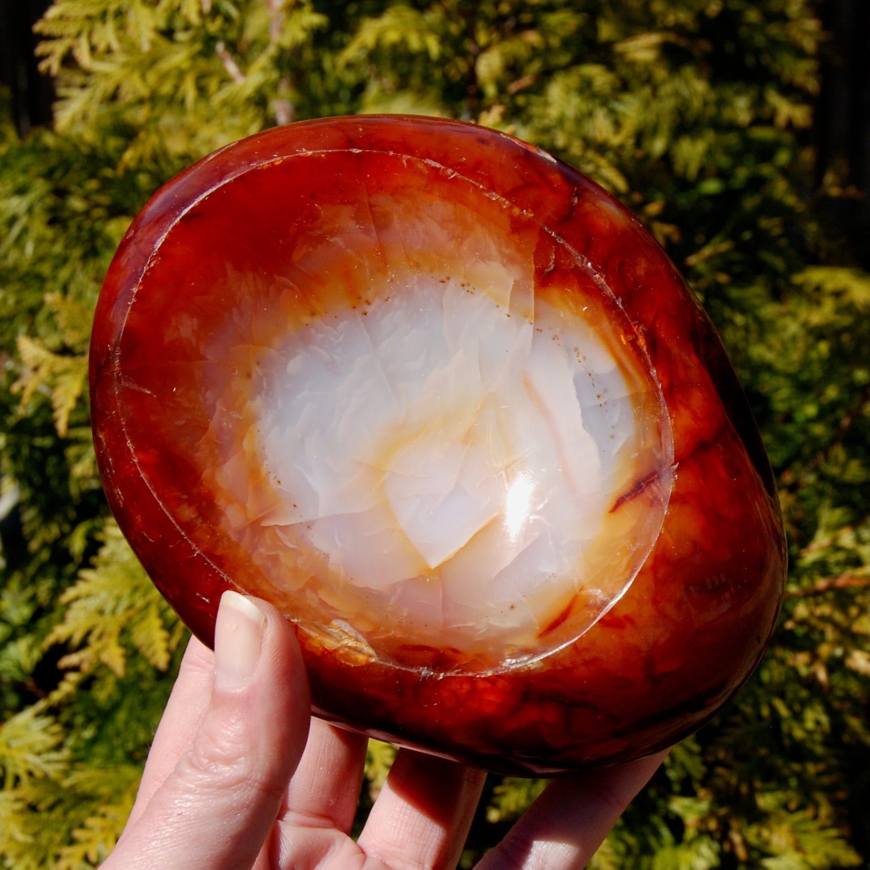 Carnelian Agate Carved Crystal Bowl