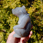 Agate Geode Carved Crystal Bear