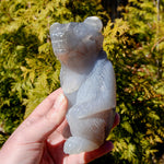 Agate Geode Carved Crystal Bear