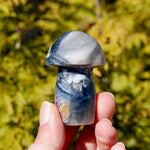 Silky Blue Fluorite Crystal Mushroom