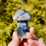Silky Blue Fluorite Crystal Mushroom