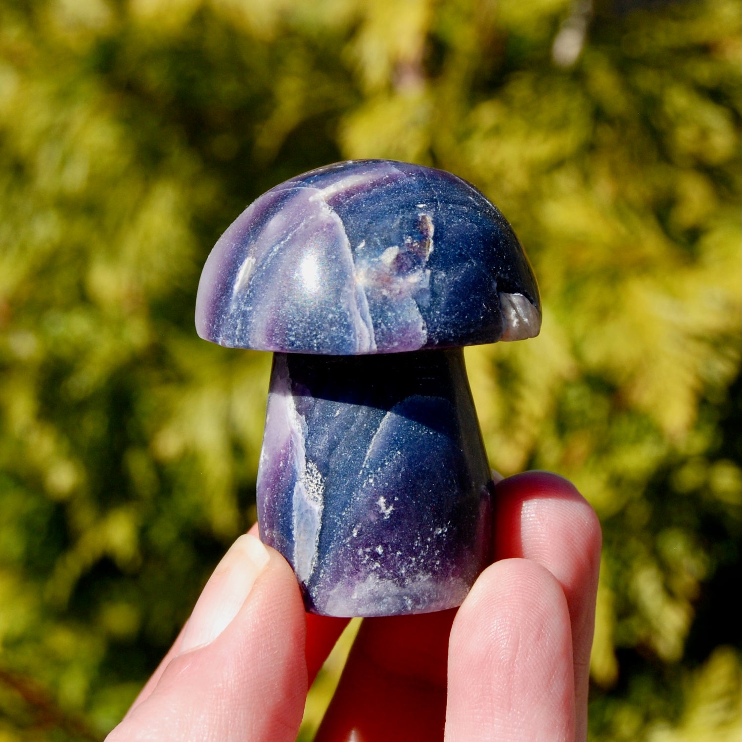 2in Blue Silky Fluorite Crystal Mushroom