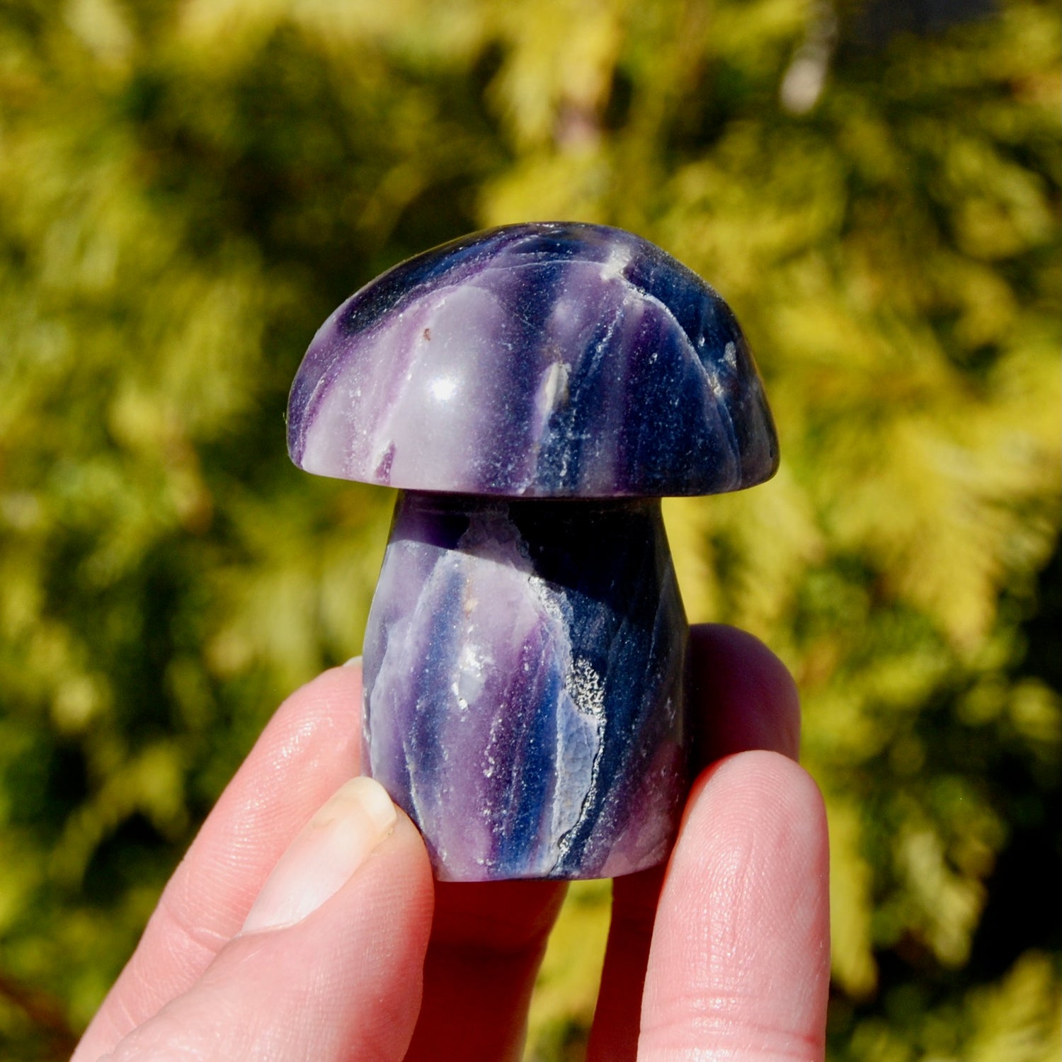 2in Blue Silky Fluorite Crystal Mushroom