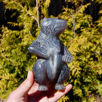 Agate Geode Carved Crystal Bear