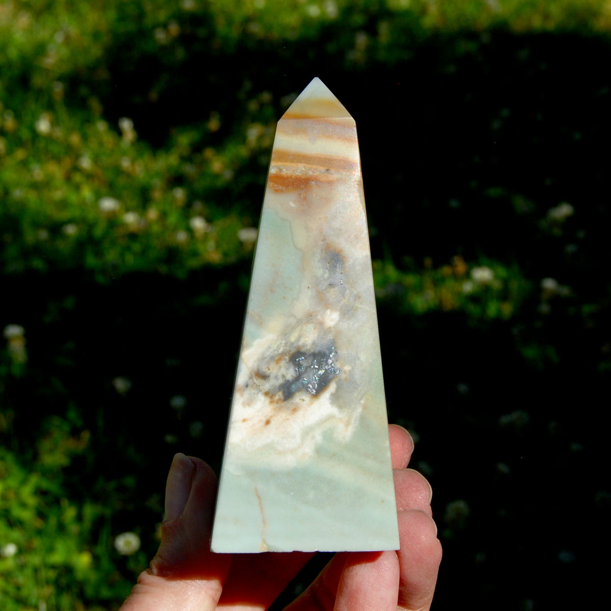 Chinese Amazonite Crystal Obelisk, Amazonite Tower