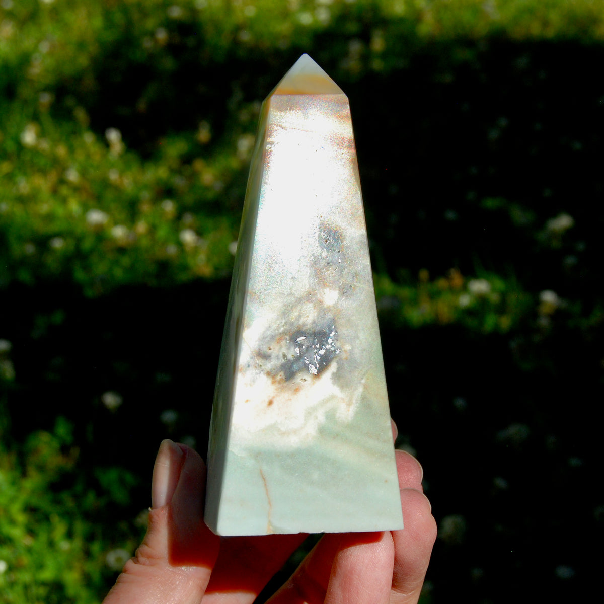 Chinese Amazonite Crystal Obelisk, Amazonite Tower